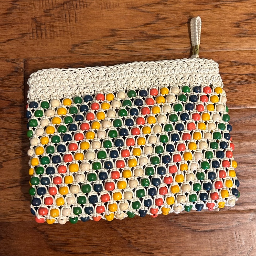 MW colorful beaded clutch EUC